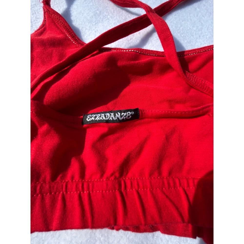 Ezra Danze Red Women's Dance Top Bra Large - Picture 4 of 7